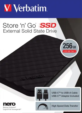 Verbatim SSD Store 'n' Go 256GB černá / Externí SSD / 2.5