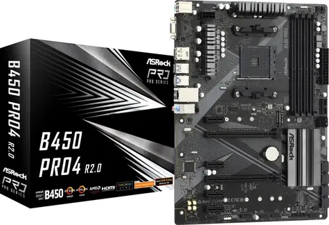 ASRock B450 Pro4 R2.0 / AMD B450 / DDR4 / SATA III RAID / USB / GLAN / M.2 / sc.AM4 / ATX