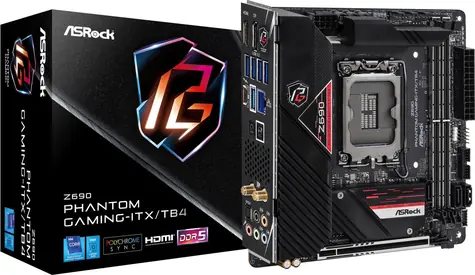 ASRock Z690 Phantom Gaming-ITX TB4 / Z690 / LGA 1700 / 2x DDR5 / PCIEx16 / 1x 2.5GLAN / mini-ITX