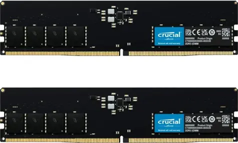Crucial 32GB (2x16GB) 4800MHz / DDR5 / PC5-38400 / CL40-39-39 / 1.1V / single rank x8