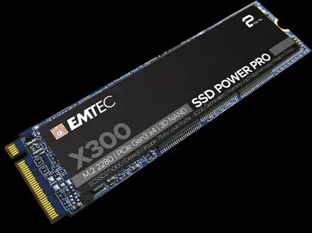EMTEC X300 SSD Power Pro 2TB / SSD / M.2 2280 / PCIe 3.0 x4 / R: 3000 MBs / W: 3000 MBs / IOPS:230K 640K / TLC