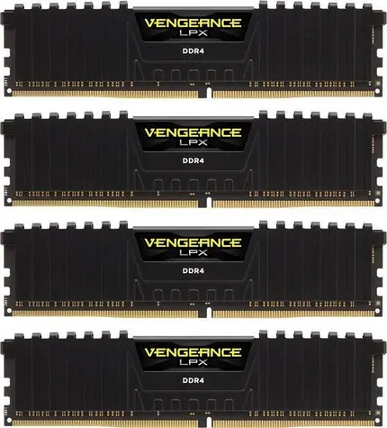Corsair Vengeance LPX Black 64GB (4x16GB) 3200MHz / DDR4 / PC4-25600 / CL16-20-20-38 / 1.35V / XMP2.0 