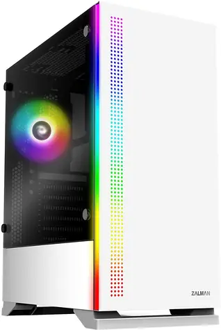 Zalman S5 WHITE bílá / ATX/mATX/Mini-ITX / USB 3.0 + 2x USB 2.0/ 1x120mm + 1x120mm RGB / bez zdroje / průhledná bočnice