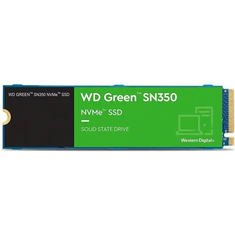 WD Green SN350 480 GB / M.2 SSD 2280 / PCIe Gen3 x4 / TLC / R: 2400MBs / W:1650MBs / IOPS: 250K & 170K / MTBF: 1mil / 3y