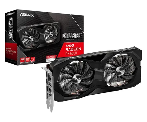 ASRock Radeon RX 6600 Challenger D / 1626 MHz / 8GB GDDR6 / 128-bit / 1xHDMI + 3x DP / (8)