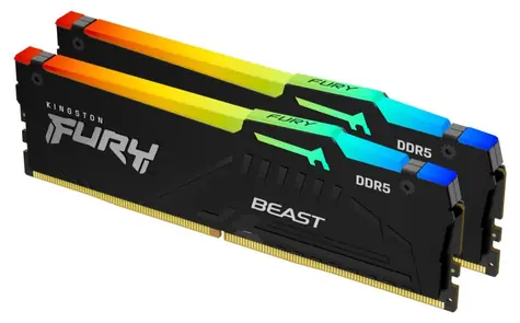 Kingston Fury Beast Black RGB 64GB (2x 32GB) DDR5 5200MHz / CL40 / DIMM / ECC / XMP