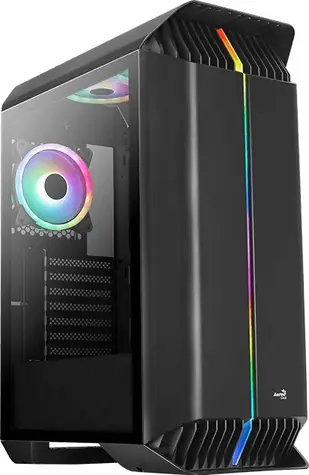 AeroCool Gladiator Duo ARGB černá / PC skříň / ATX / 2x USB 3.0 / Bez zdroje / průhledná bočnice