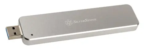 SilverStone MS09S externí box pro M.2 SSD s vysouvacím USB 3.1 konektorem stříbrná / 2260 & 2280 / Plug & Play