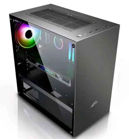 EVOLVEO M4 černá / M-ATX / 1x USB 3.0 + 2x USB 2.0 / 1x 120 mm / bez zdroje / průhledná bočnice / RGB