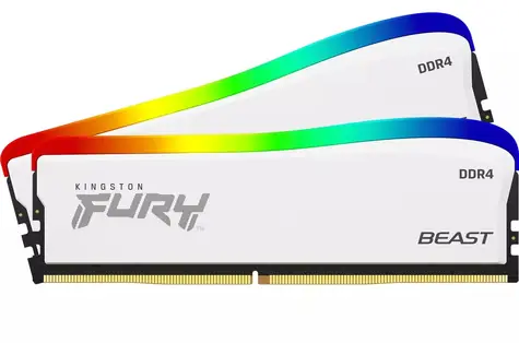 Kingston FURY Beast RGB SE 32GB (2x 16GB) DDR4 3600MHz bílá / CL18 / DIMM / 1.35V / Non-ECC / Un-Registered