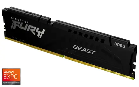 Kingston Fury Beast Black 16GB (1x16GB) DDR5 5600MHz EXPO / CL36 / DIMM / On-Die ECC / XMP 3.0 / EXPO 1.0 / 1.25V