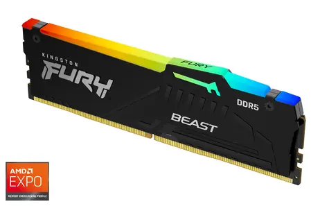 Kingston Fury Beast RGB 16GB (1x16GB) DDR5 6000MHz EXPO / CL36 / DIMM / On-Die ECC / XMP 3.0 / EXPO 1.0 / RGB / 1.35V