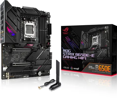 ASUS ROG STRIX B650E-E GAMING WIFI / AMD B650 / DDR5 / SATA III RAID / USB / GLAN / M.2 / sc.AM5 / Wi-Fi / ATX