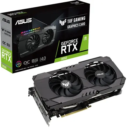 ASUS TUF GAMING RTX3050 OC / 1552-1875MHz / 8GB GDDR6 / 128-bit / 2x HDMI+3x DP / (8) 