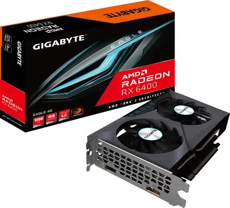 GIGABYTE Radeon RX 6400 EAGLE 4G / 2321 MHz / 4GB GDDR6 / 64-bit / 1xHDMI + 1x DP / 53 W