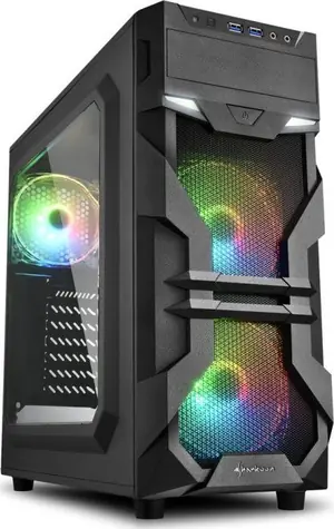Sharkoon VG7-W RGB černá / ATX / 2x USB 3.0 / 3x 120 mm /  průhledná bočnice / Bez zdroje