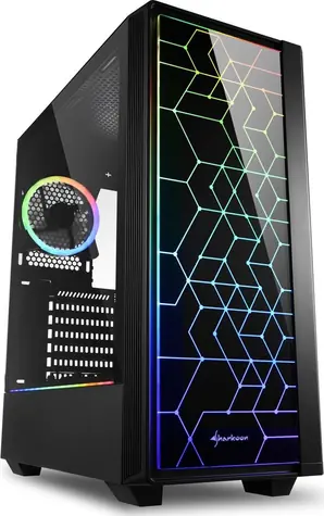 Sharkoon LIT 100 černá / ATX / 2x USB 3.0 / 4x 120 mm / RGB / Bez zdroje / průhledná bočnice