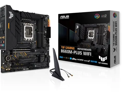 ASUS TUF GAMING B660M-PLUS WIFI / Intel B660 / LGA 1700 / 4x DDR5 / PCI express 5.0 / 2x PCIe x16 / 1x RJ-45 / mATX