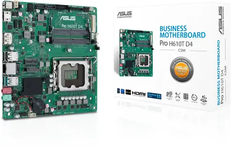 ASUS Pro H610T D4-CSM / H610 / LGA 1700 / 2x DDR4 / PCIEx16 / 1x GLAN / mini-ITX