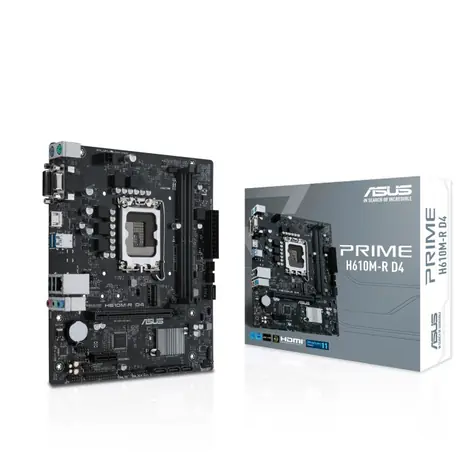 ASUS PRIME H610M-R D4 / H610 / LGA 1700 / 2x DDR4 / PCIEx16 / 1x GLAN / microATX