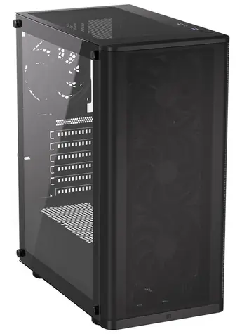 Endorfy Ventum 200 Air černá / Mid tower / ATX / 4x 120mm / 2x USB 3.0 / mesh panel / průhledná bočnice / bez zdroje 