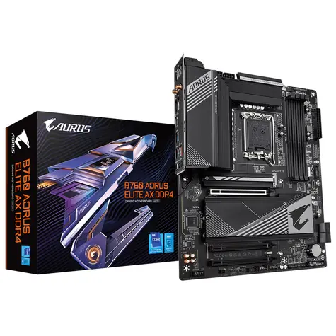 GIGABYTE B760 AORUS ELITE AX DDR4 / B760 / LGA 1700 / 4x DDR4 / PCIEx16 / 1x 2.5GLAN / Wi-Fi / ATX