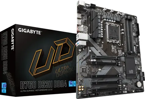 GIGABYTE B760 DS3H DDR4 / B760 / LGA 1700 / 4x DDR4 / PCIEx16 / 1x GLAN / ATX