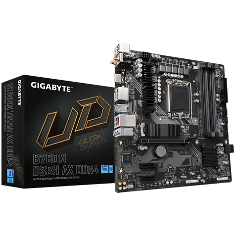GIGABYTE B760M DS3H AX DDR4 / B760 / LGA 1700 / 4x DDR4 / PCIEx16 / 1x 2.5GLAN / Wi-Fi / mATX