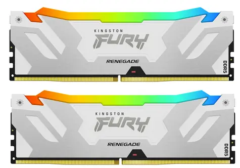 Kingston Fury Renegade White RGB 32GB (2x16GB) DDR5 6800MHz / CL36 / DIMM / On-Die ECC / XMP / 1.4V