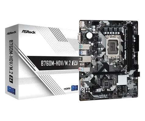 ASRock B760M-HDV M.2 DDR4 / B760 / LGA 1700 / 2x DDR4 / PCIEx16 / 1x 1GLAN / mATX