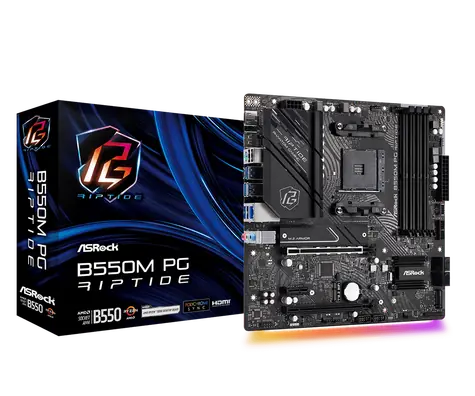 ASRock B550M PG Riptide / B550M / AM4 / 4x DDR4 / PCIEx16 / 1x 2.5GLAN / mATX
