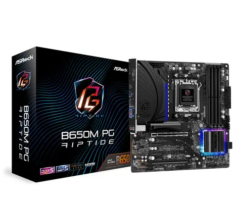 ASRock B650M Phantom Gaming Riptide / B650 / AM5 / 4x DDR5 / PCIEx16 / 1x 2.5GLAN / mATX