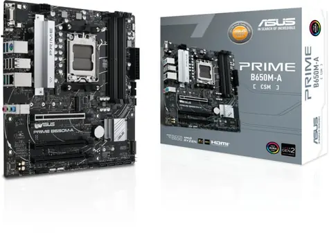 ASUS PRIME B650M-A-CSM / AMD B650 / DDR5 / SATA III / USB / 2.5GLAN / M.2 / sc. AM5 / mATX