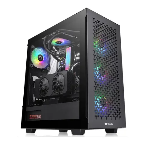 Thermaltake TOWER ATX V350 TG ARGB AIR BLACK / ATX / 1x UBS C 3.2 / 2x USB 3.0 / Bez zdroje / průhledná bočnice
