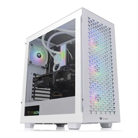 Thermaltake TOWER ATX V350 TG ARGB AIR SNOW White / ATX / 1x UBS C 3.2 / 2x USB 3.0 / Bez zdroje / průhledná bočnice