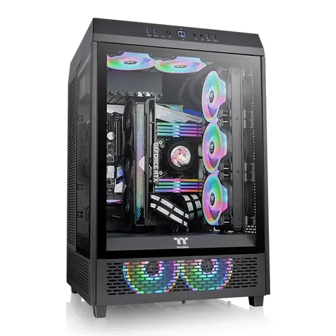 Thermaltake The Tower 500 Black / E-ATX / 1x USB 3.2 / 4x USB 3.0 / Bez zdroje / průhledná bočnice