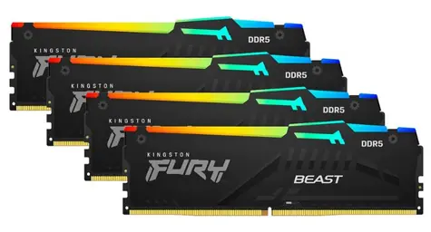 Kingston Fury Beast Black RGB 128GB (4x32GB) DDR5 5600MHz / CL40 / DIMM / XMP