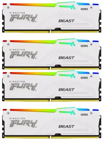 Kingston Fury Beast White RGB 128GB (4x32GB) DDR5 5600MHz / CL40 / DIMM / XMP