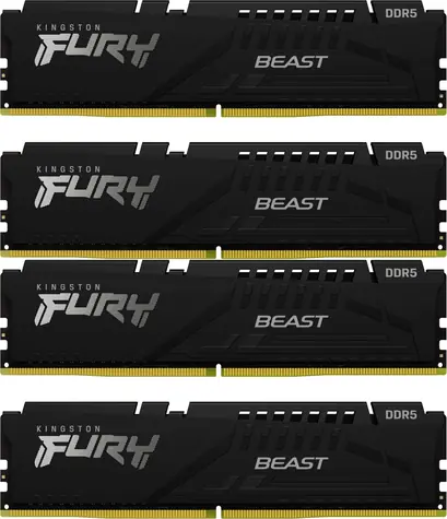 Kingston Fury Beast Black 64GB (4x16GB) DDR5 6000MHz / CL40 / DIMM / XMP