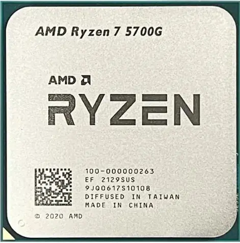 AMD RYZEN 7 5700G @ 3.8GHz - TRAY / Turbo 4.6GHz / 8C16T / L1 512KB L2 4MB L3 16MB / AM4 / RX Vega / 65W