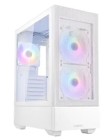 Lian Li Lacool 205 Mesh C bílá / ATX / mATX / mini-ITX / 2xUSB 3.2 A + 1xUSB C / bez zdroje / průhledná bočnice