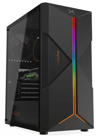 KRUX Astral černá / PC skříň / ATX / micro-ATX / mini-ITX / průhledná bočnice / bez zdroje