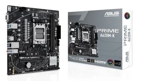 ASUS PRIME A620M-K / AMD A620 / DDR5 / SATA III / USB / GLAN / M.2 / sc. AM5 / mATX