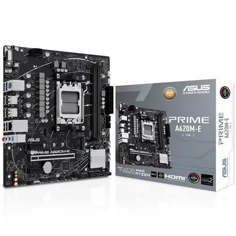 ASUS PRIME A620M-E-CSM / AMD A620 / DDR5 / SATA III / USB / GLAN / M.2 / sc. AM5 / mATX