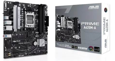 ASUS PRIME A620M-A-CSM / AMD A620 / DDR5 / SATA III / USB / GLAN / M.2 / sc. AM5 / mATX