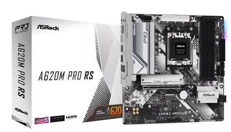 ASRock A620M Pro RS / AMD A620 / DDR5 / SATA III / USB / GLAN / M.2 / sc. AM5 / mATX