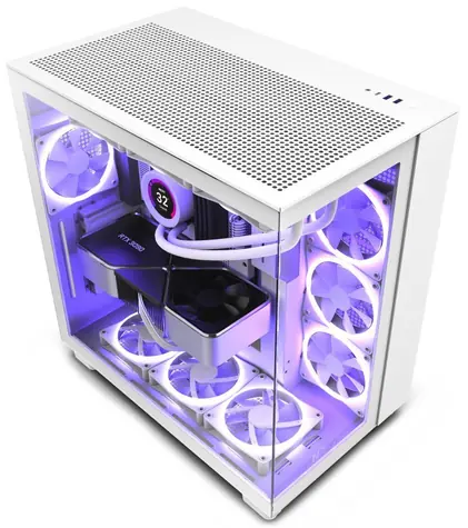 NZXT H9 Flow bílá / ATX / 1x USB-C + 2x USB 3.0 / 3.5mm Jack / 4 x 120mm