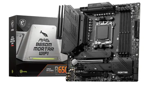 MSI MAG B650M MORTAR WIFI / B650 / AM5 / 4x DDR5 / 2x PCIex16 / 2.5GLAN / 2x M.2 / Wi-Fi / mATX