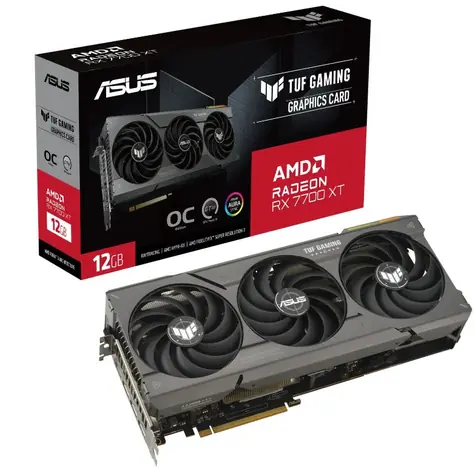 ASUS TUF Gaming Radeon RX 7700 XT OC Edition 12GB / 1900-2599 MHz / 12GB GDDR6 / 192-bit / 1x HDMI + 3x DP / (8+8) 