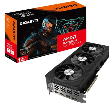 GIGABYTE Radeon RX 7700 XT GAMING OC 12G / 1900-2599 MHz / 12GB GDDR6 / 192-bit / 2x HDMI + 2x DP / (8+8) 